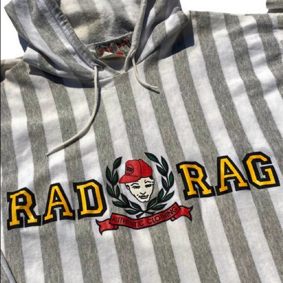 Vintage “Rad Rags” Stripped Hoodie - Picture 3 of 4